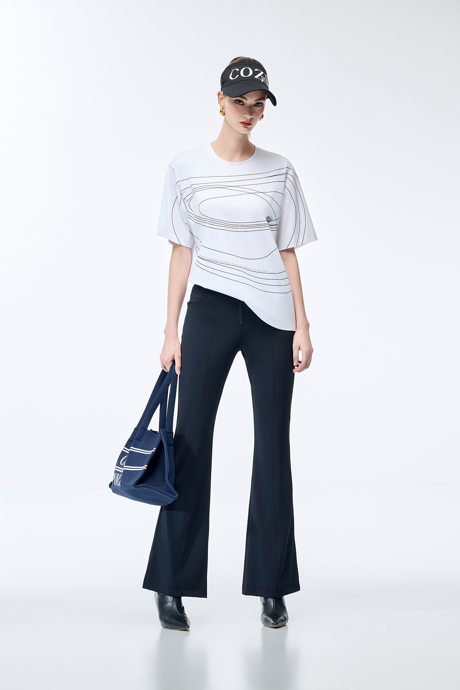 Planetary Graphic Print TeePlanet Orbit Print T-Shirt,COZY PUNCH,T-shirts,T-shirts,Tops,Casual,Season (SS) Look,Cotton