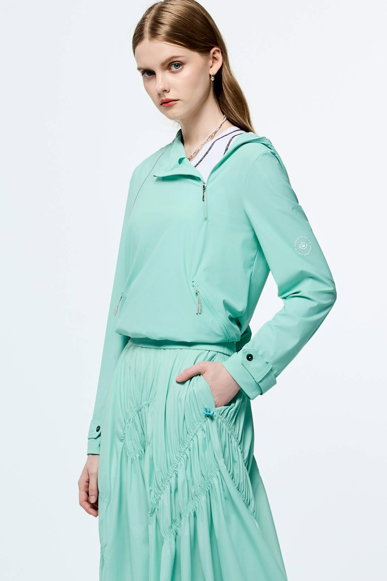 Mint Green Moisture Wicking TopMint Green Moisture Wicking Top,COZY PUNCH,Tops,Casual,Hoodie tops,Season (SS) Look