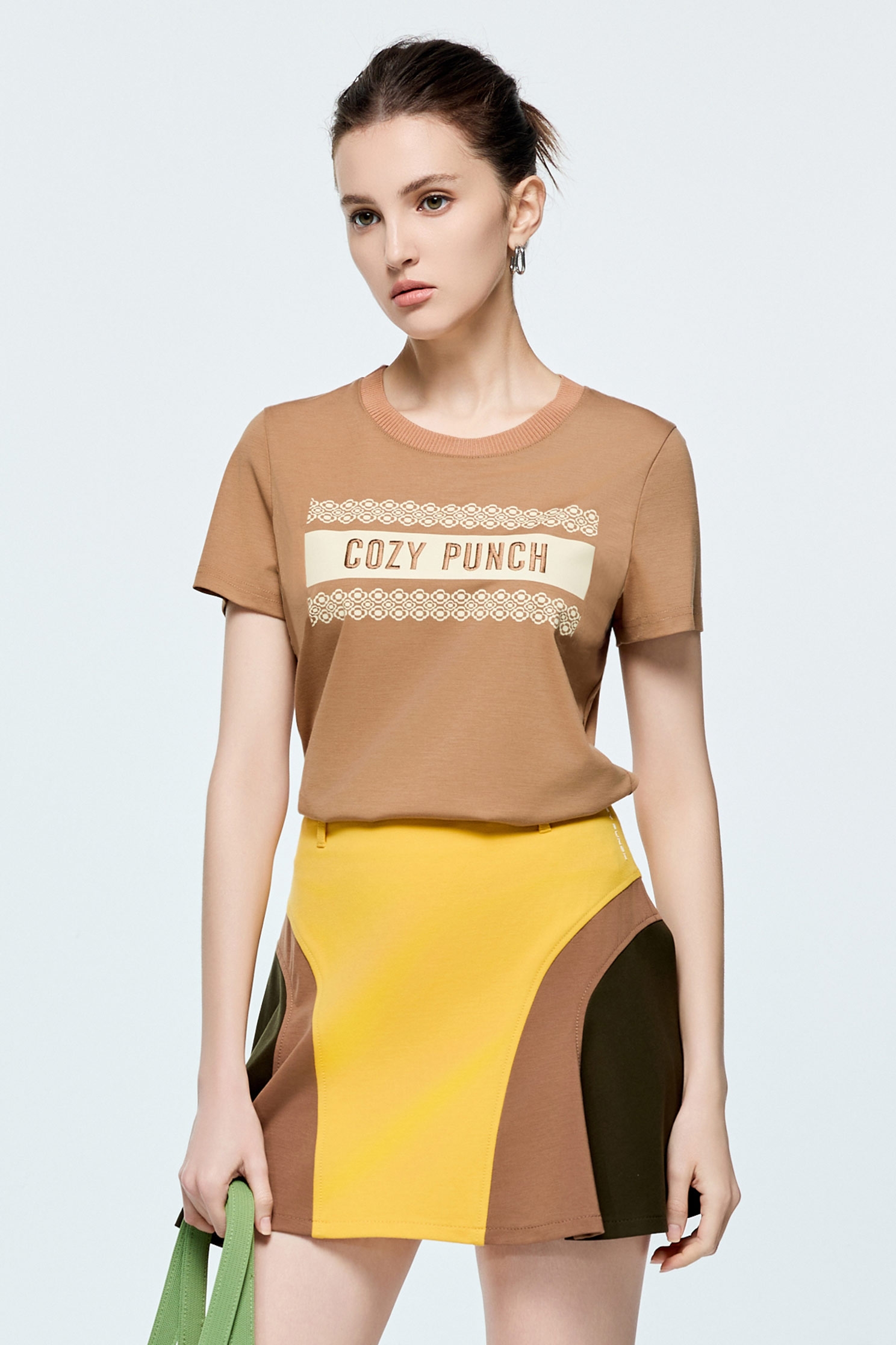Caramel Short Sleeve TeeCaramel Short Sleeve Tee,COZY PUNCH,T-shirts,Tops,Embroidered,Season (AW) Look