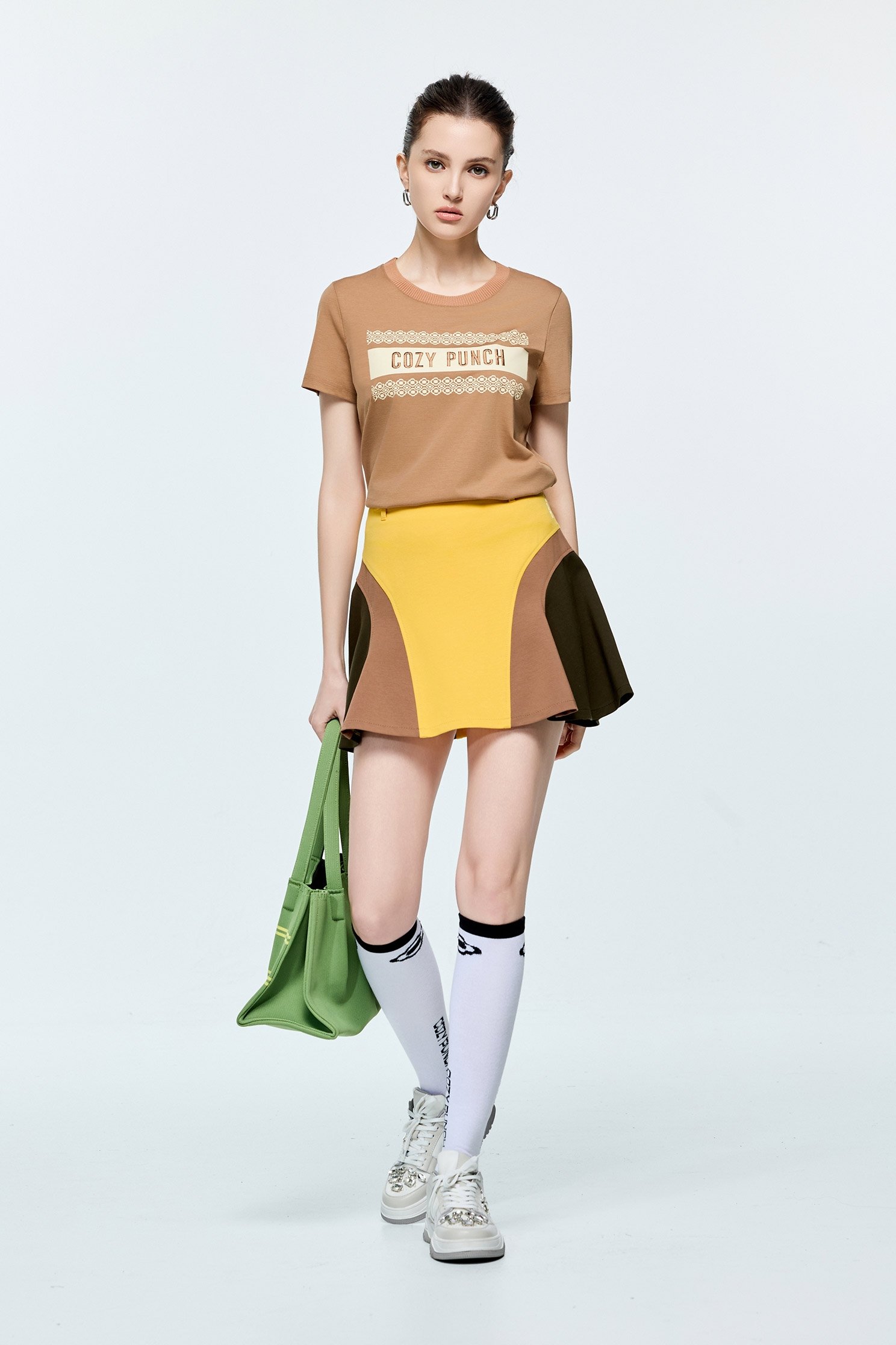 Caramel Short Sleeve TeeCaramel Short Sleeve Tee,COZY PUNCH,T-shirts,Tops,Embroidered,Season (AW) Look