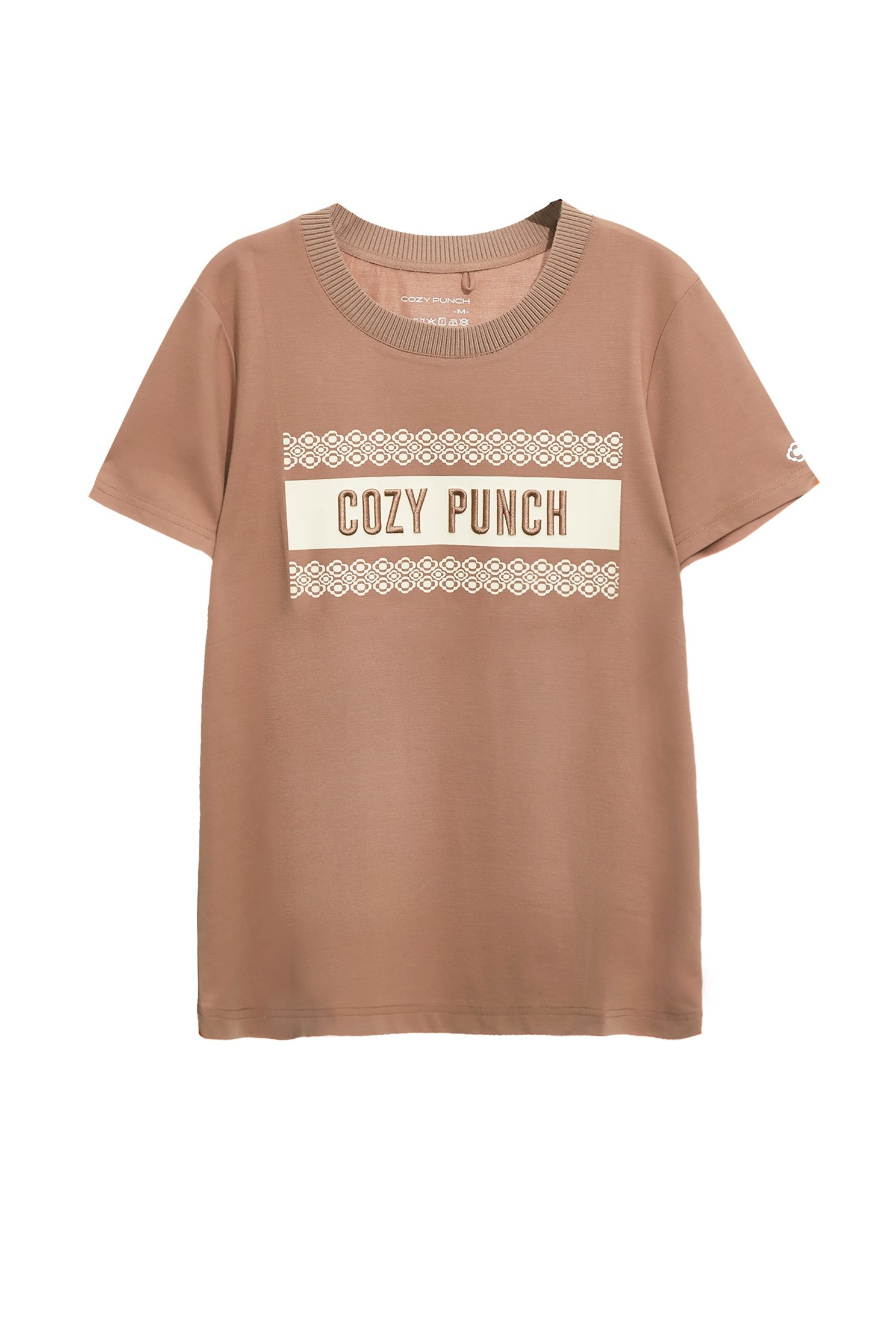 Caramel Short Sleeve TeeCaramel Short Sleeve Tee,COZY PUNCH,T-shirts,Tops,Embroidered,Season (AW) Look