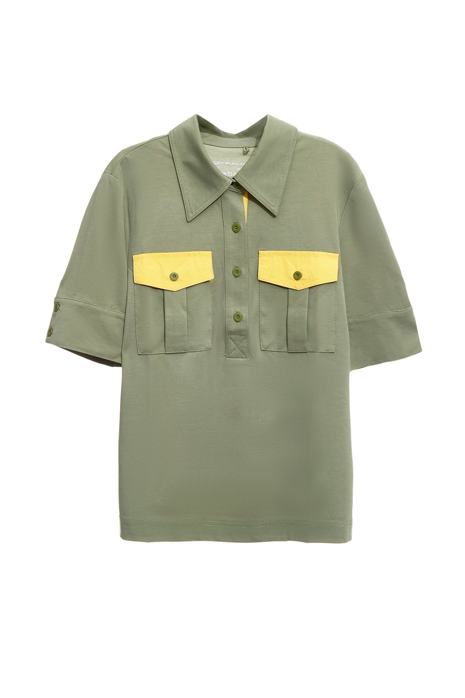 Army Green Polo ShirtArmy Green Polo Shirt,COZY PUNCH,Tops,Season (AW) Look