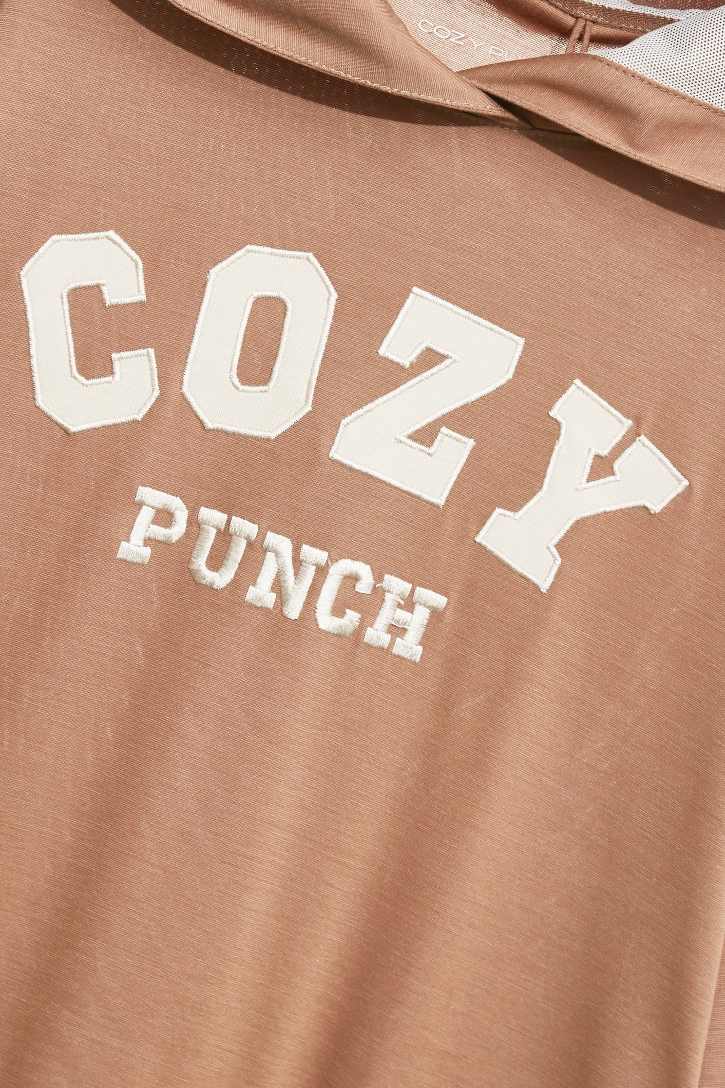 Caramel Casual Hoodie TeeCaramel Casual Hoodie Tee,COZY PUNCH,Tops,Embroidered,Hoodie tops,Season (AW) Look