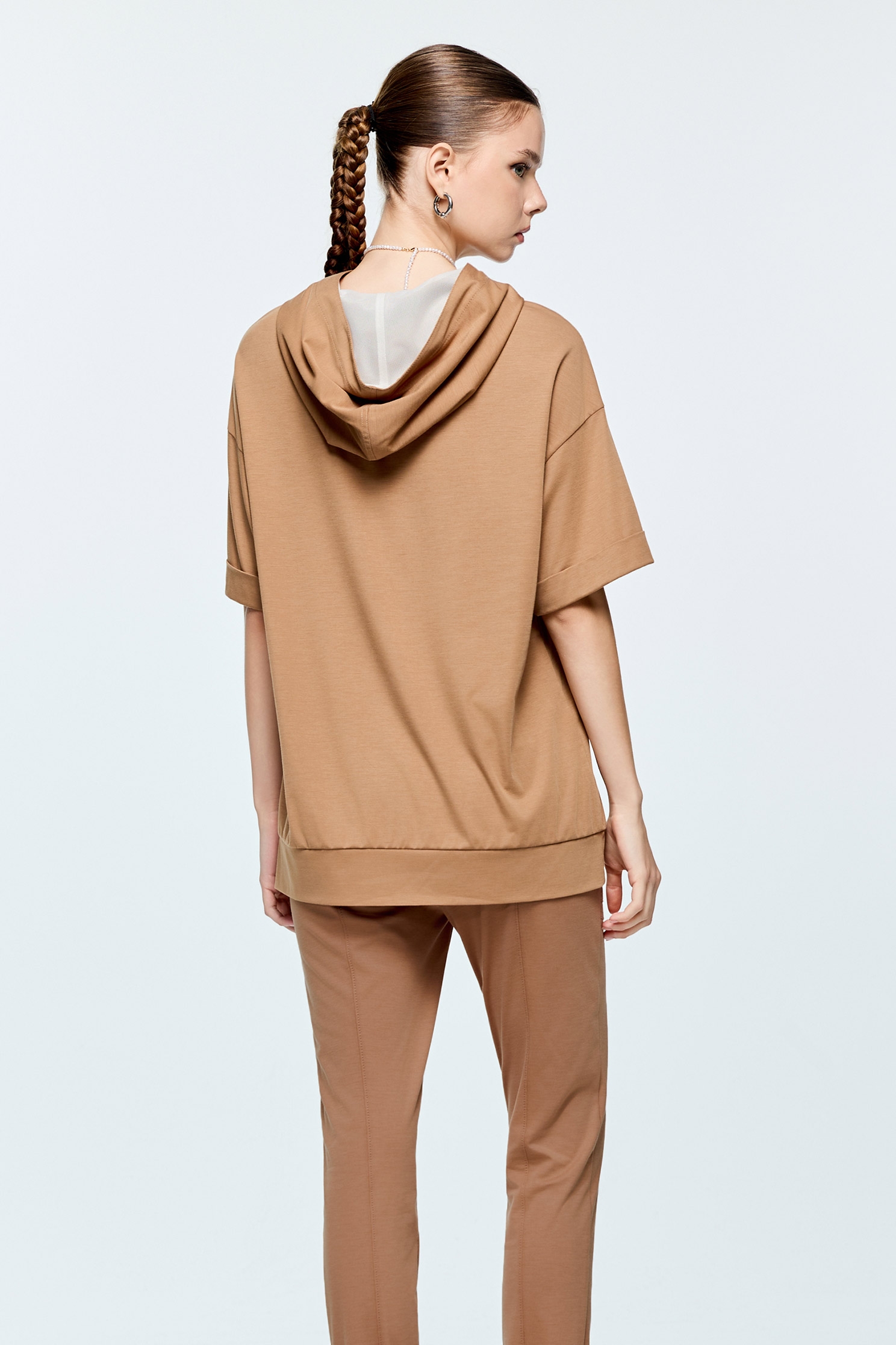 Caramel Casual Hoodie TeeCaramel Casual Hoodie Tee,COZY PUNCH,Tops,Embroidered,Hoodie tops,Season (AW) Look