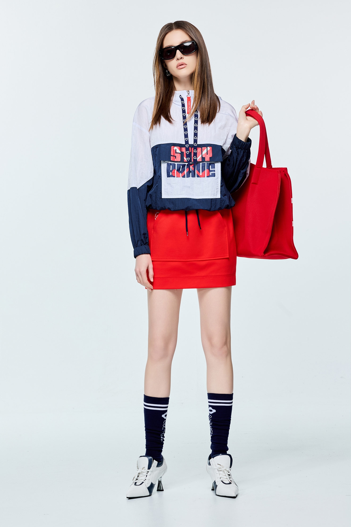 Colour Block Slogan Hoodie TopColour Block Slogan Hoodie Top,COZY PUNCH,Tops,Season (AW) Look