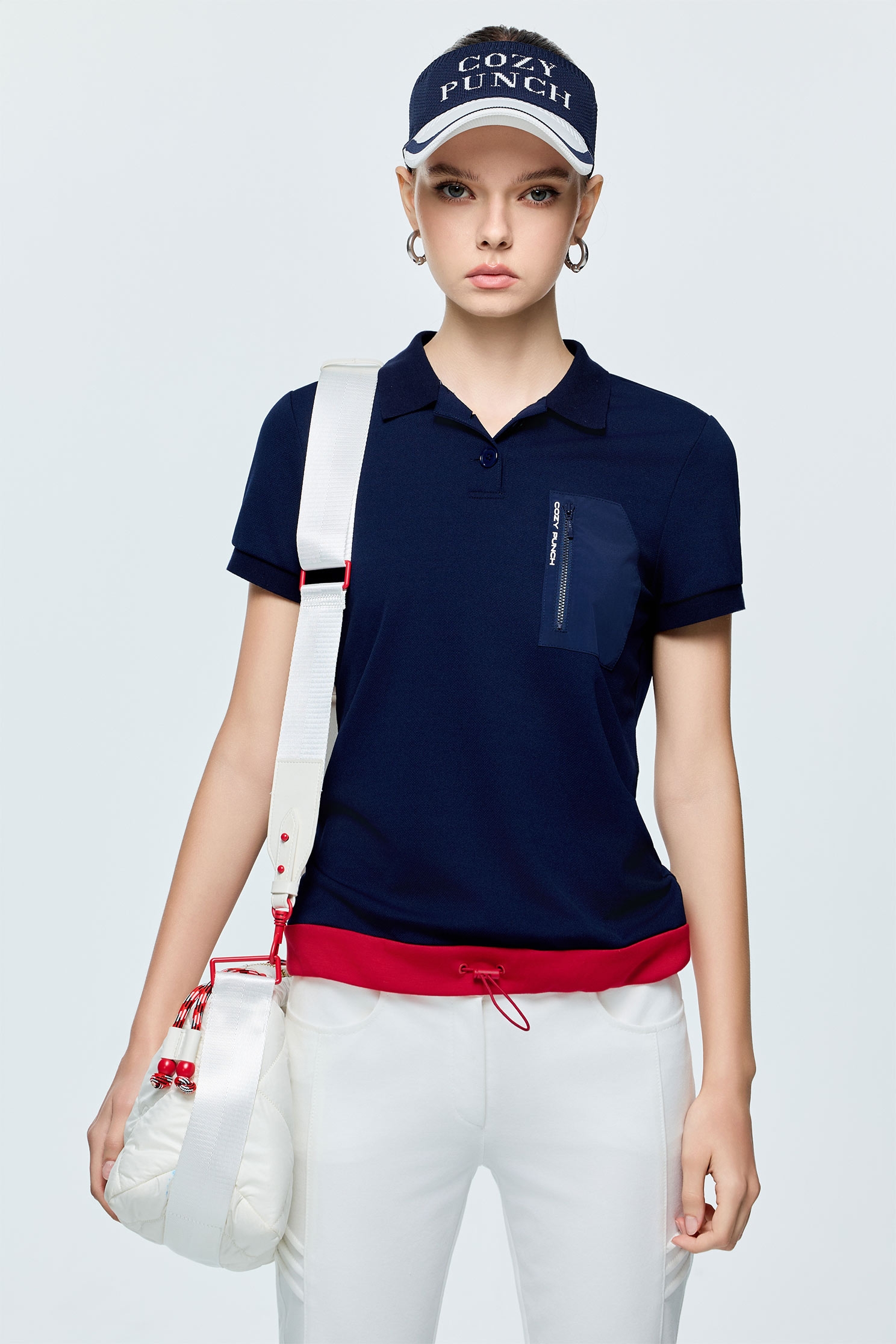 Contrast Hem Navy Polo TeeContrast Hem Navy Polo Tee,COZY PUNCH,Tops,Season (AW) Look