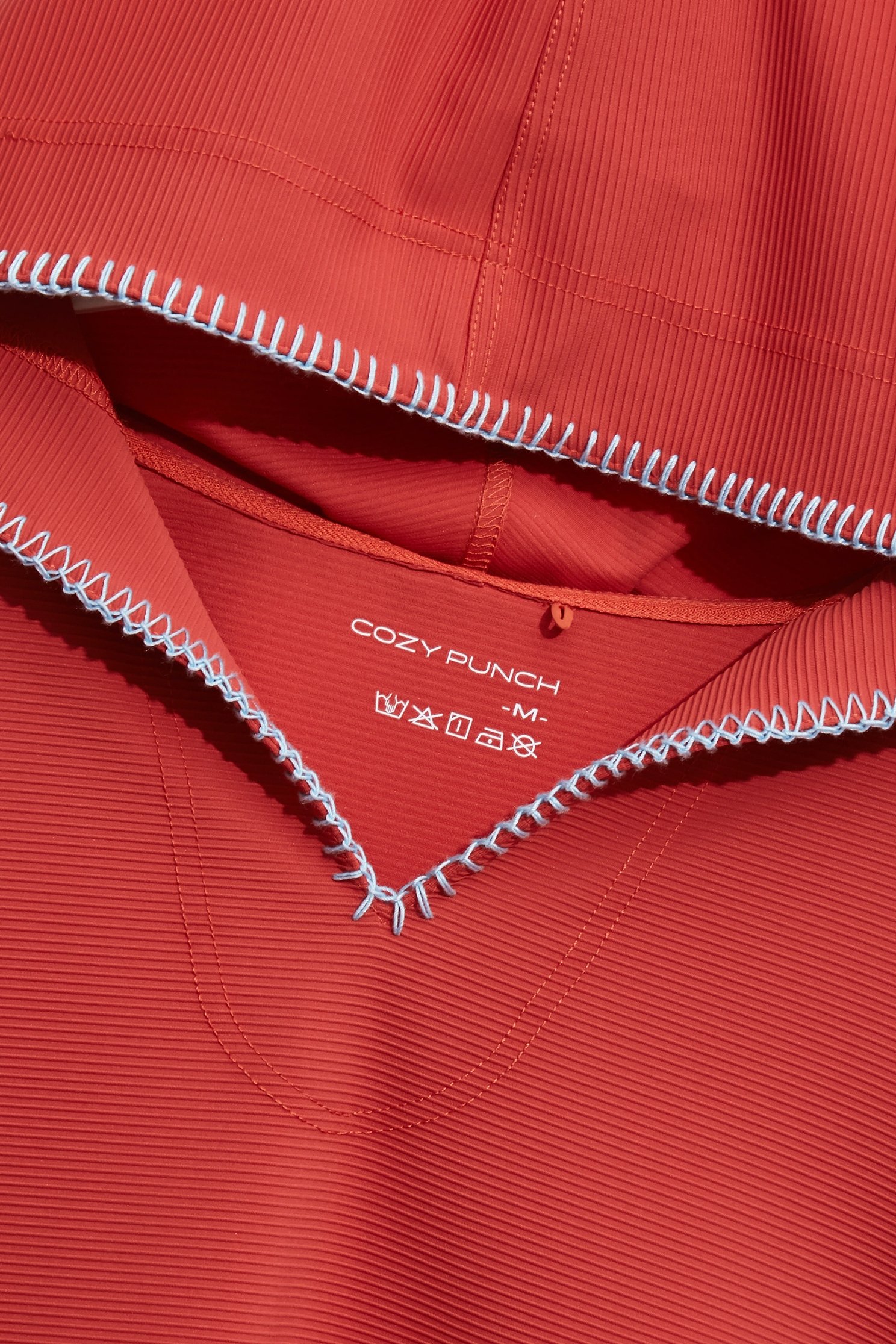 Red Hoodie Long Sleeve TopRed Hoodie Long Sleeve Top,V-Neck T shirts,Tops,Embroidered,Stripe,Season (AW) Look