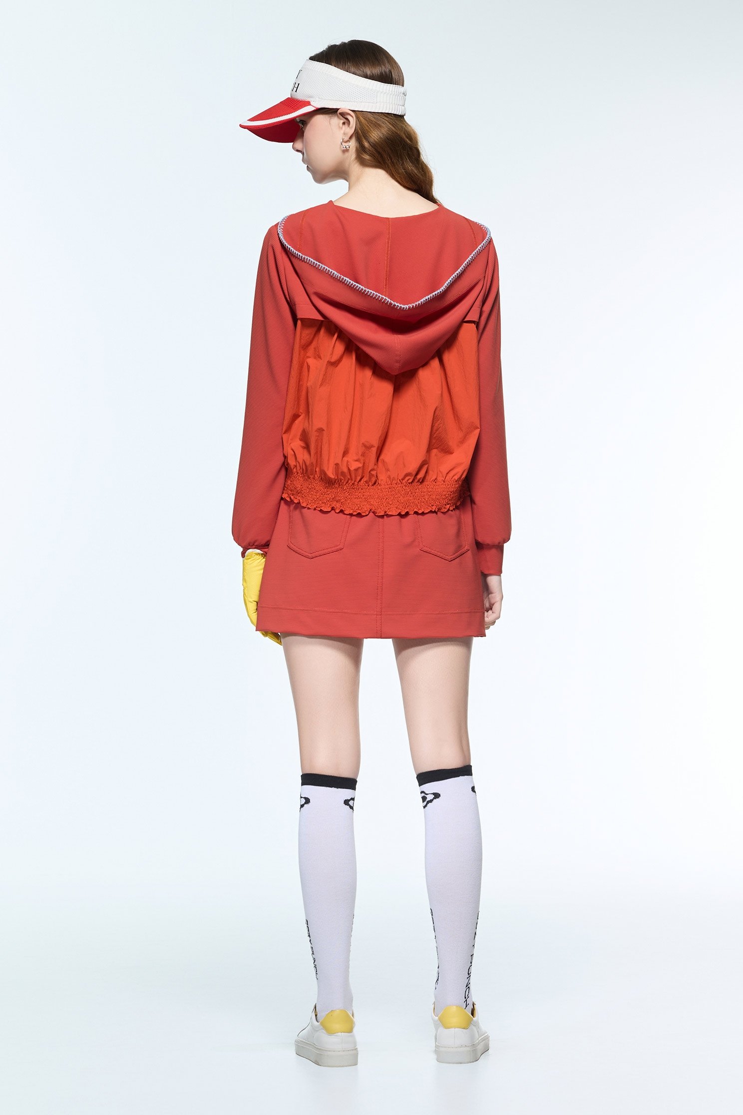 Red Hoodie Long Sleeve TopRed Hoodie Long Sleeve Top,V-Neck T shirts,Tops,Embroidered,Stripe,Season (AW) Look