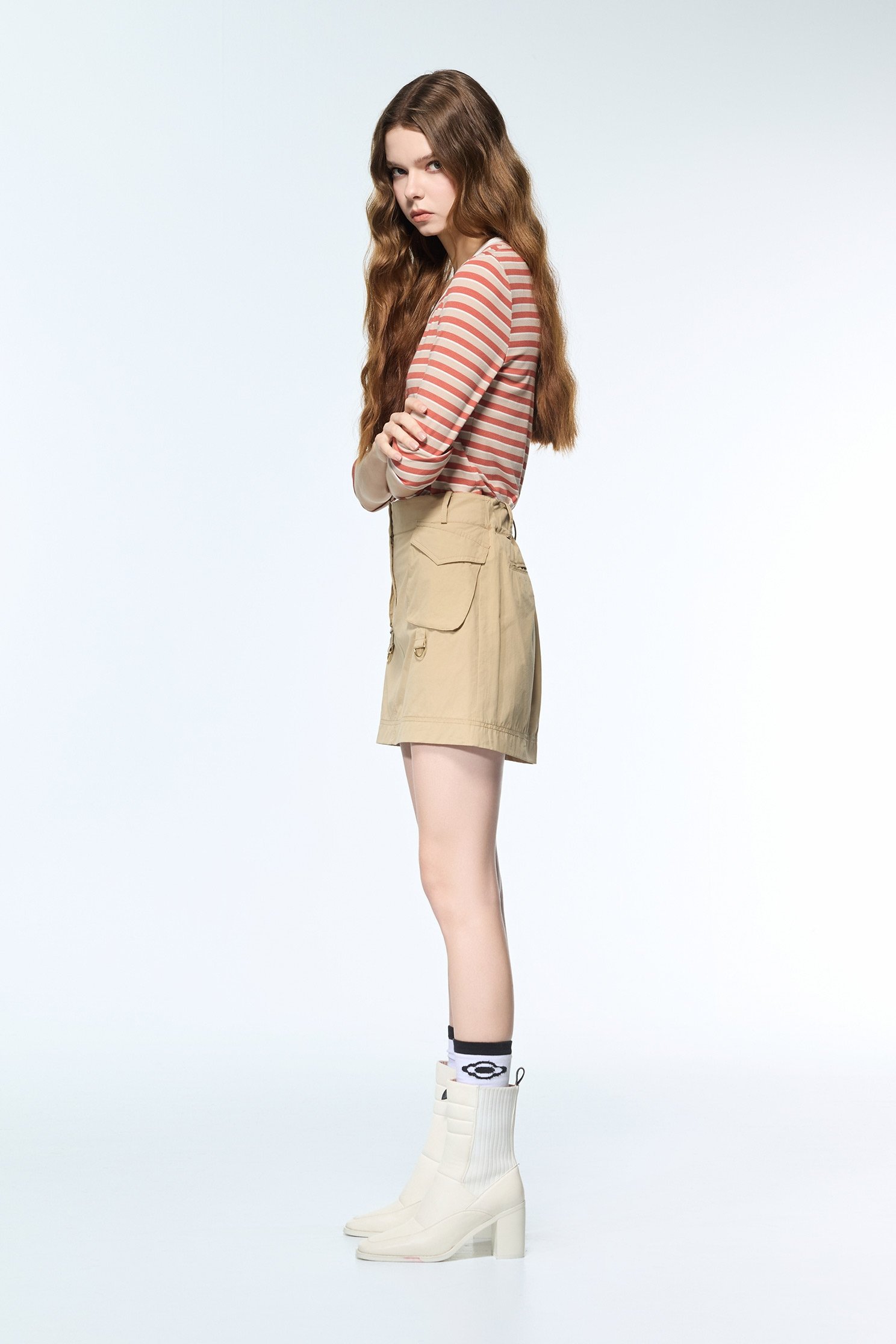 Fake Two Piece Stripe TeeFake Two Piece Stripe Tee,T-shirts,V-Neck T shirts,Tops,Season (AW) Look