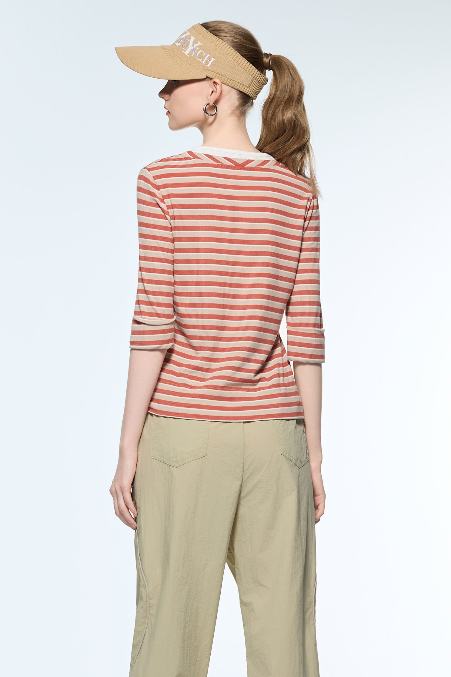 Fake Two Piece Stripe TeeFake Two Piece Stripe Tee,T-shirts,V-Neck T shirts,Tops,Season (AW) Look