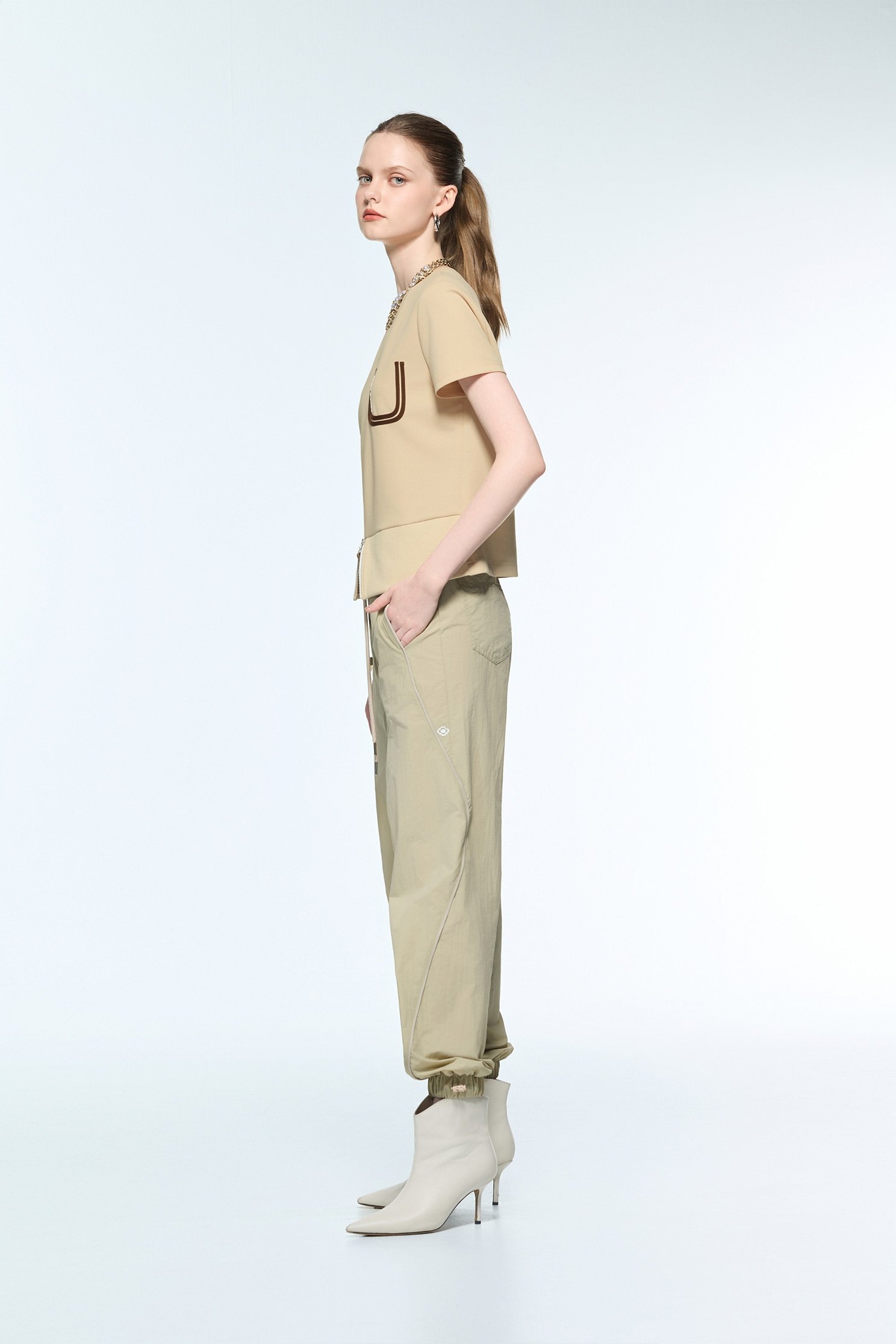 Rib Hem Short Sleeve TopRib Hem Short Sleeve Top,Tops,Season (AW) Look