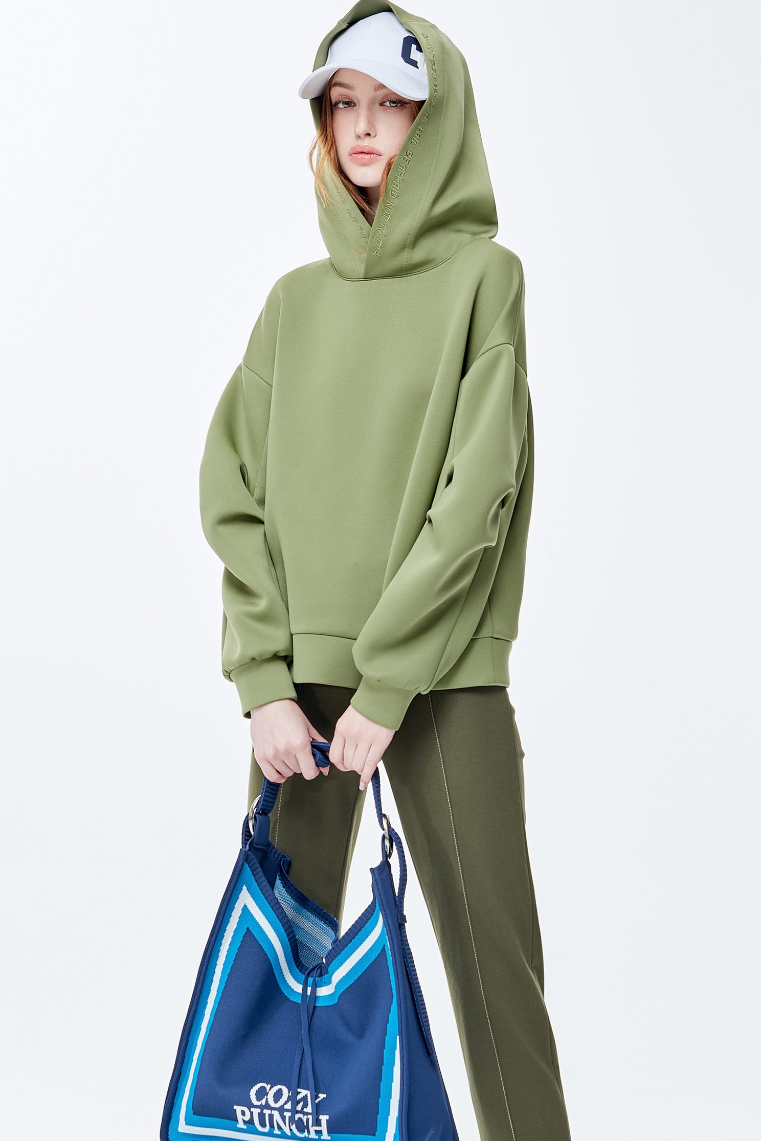 Digital lime green hoodieDigital lime green hoodie,COZY PUNCH,Tops,Embroidered,Hoodie tops,Season (AW) Look