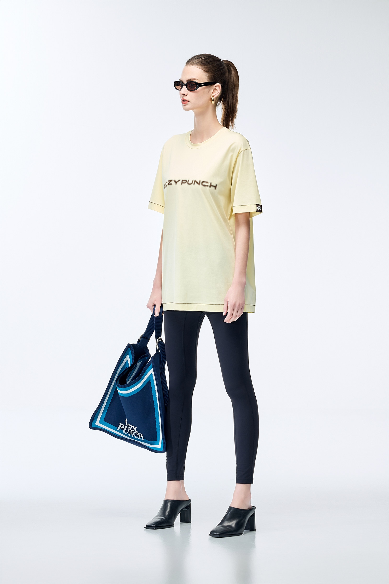 Performance Fabric Boyfriend TeeCream Pudding Color Boyfriend Fit T-Shirt,COZY PUNCH,T-shirts,T-shirts,Tops,Casual,Season (SS) Look,Cotton