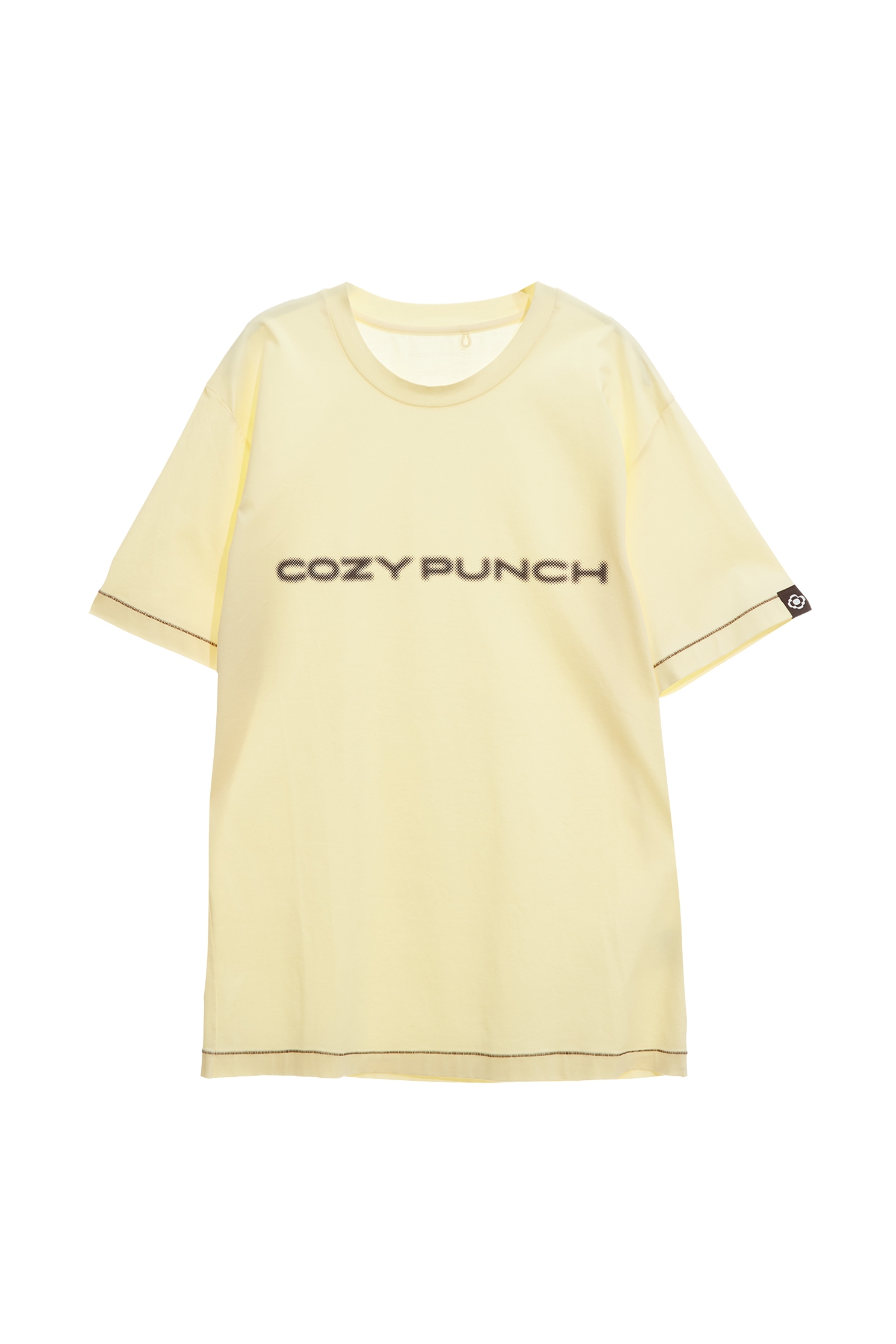 Performance Fabric Boyfriend TeeCream Pudding Color Boyfriend Fit T-Shirt,COZY PUNCH,T-shirts,T-shirts,Tops,Casual,Season (SS) Look,Cotton