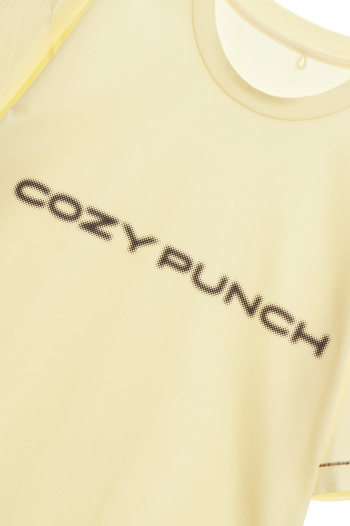 Performance Fabric Boyfriend TeeCream Pudding Color Boyfriend Fit T-Shirt,COZY PUNCH,T-shirts,T-shirts,Tops,Casual,Season (SS) Look,Cotton