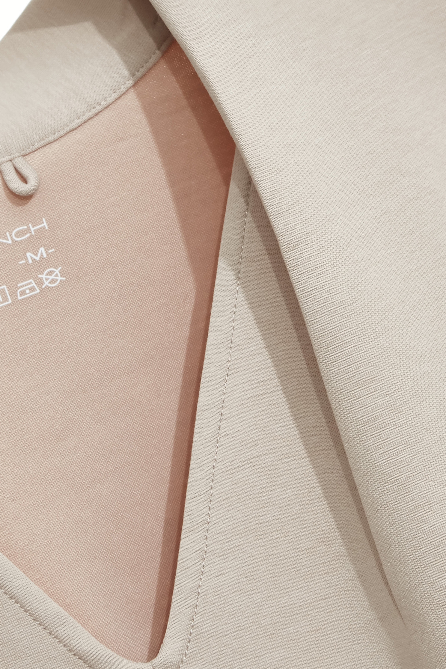 Light Wood Color Long Sleeve TopLight Wood Color Long Sleeve Top,COZY PUNCH,V-Neck T shirts,Tops,Embroidered,Season (SS) Look,Long sleeve tops