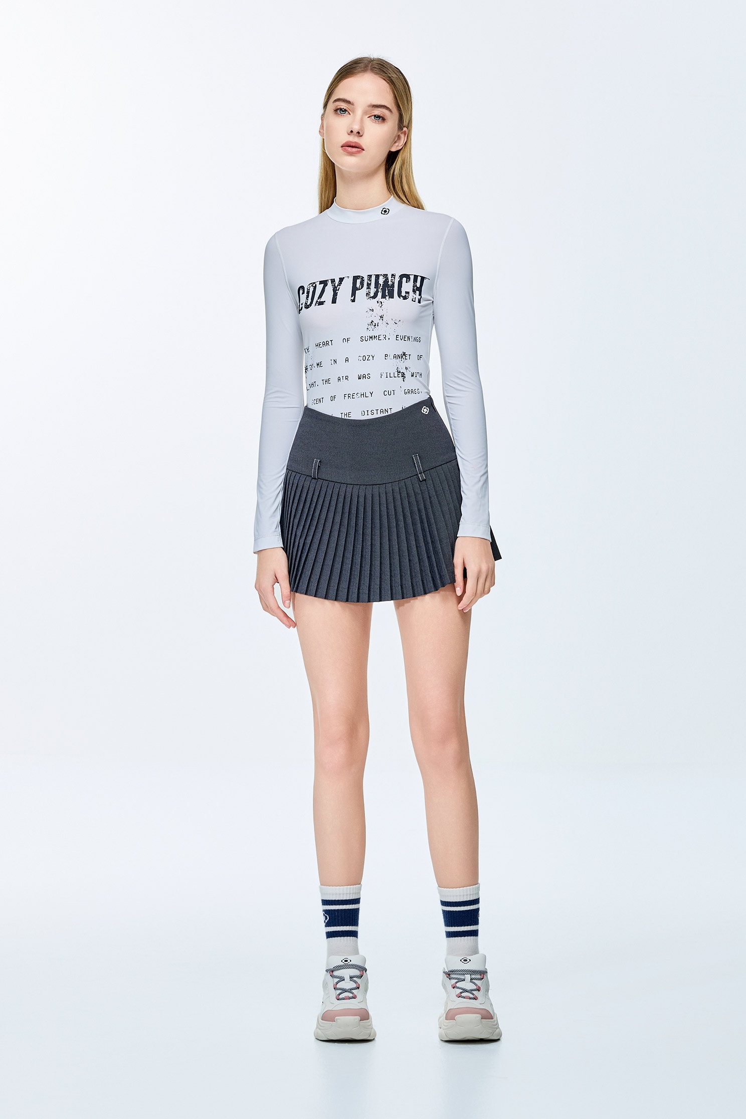 Distressed print style sunscreen topDistressed print style sunscreen top,COZY PUNCH,T-shirts,Tops,Under shirts,Season (SS) Look