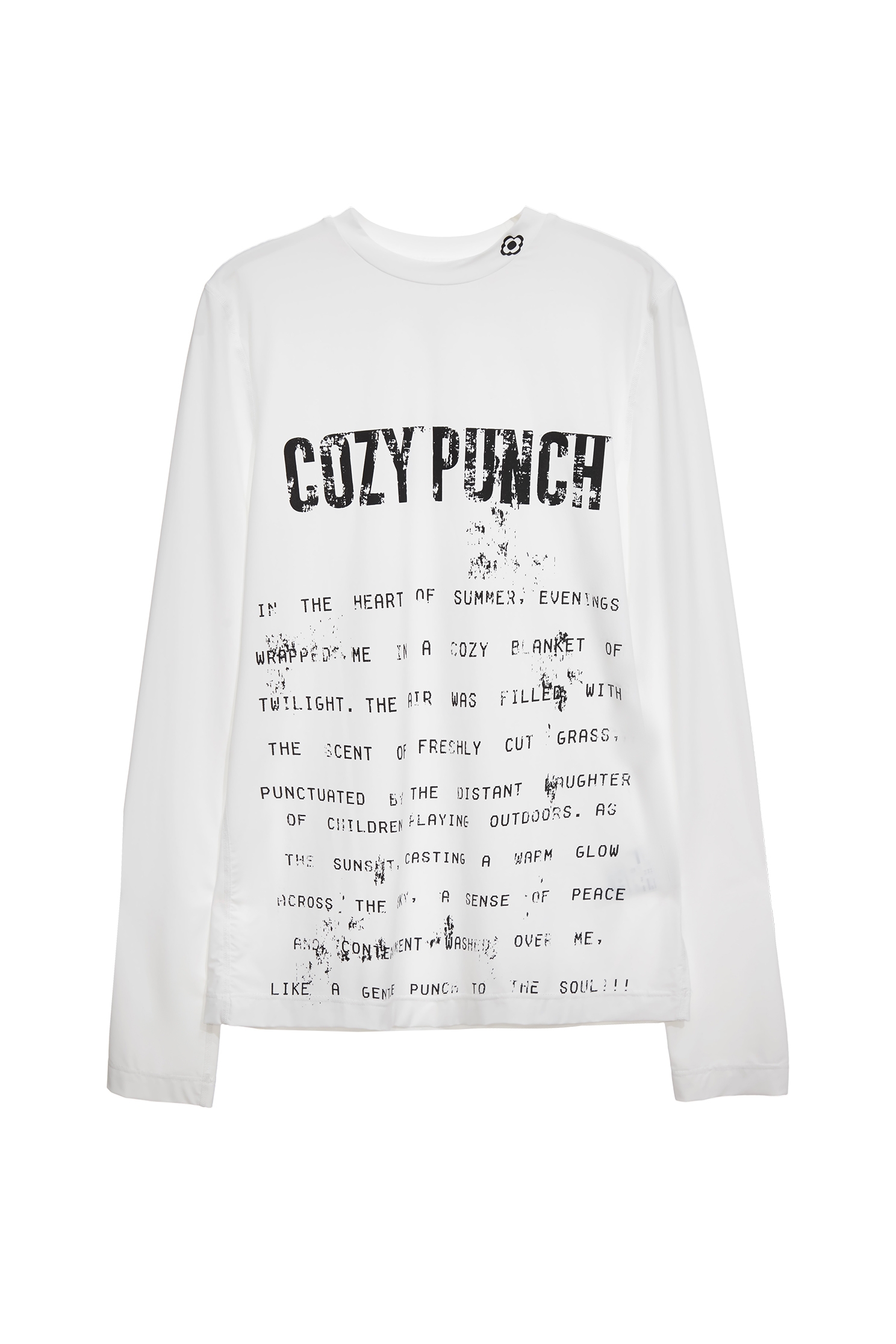 Distressed print style sunscreen topDistressed print style sunscreen top,COZY PUNCH,T-shirts,Tops,Under shirts,Season (SS) Look