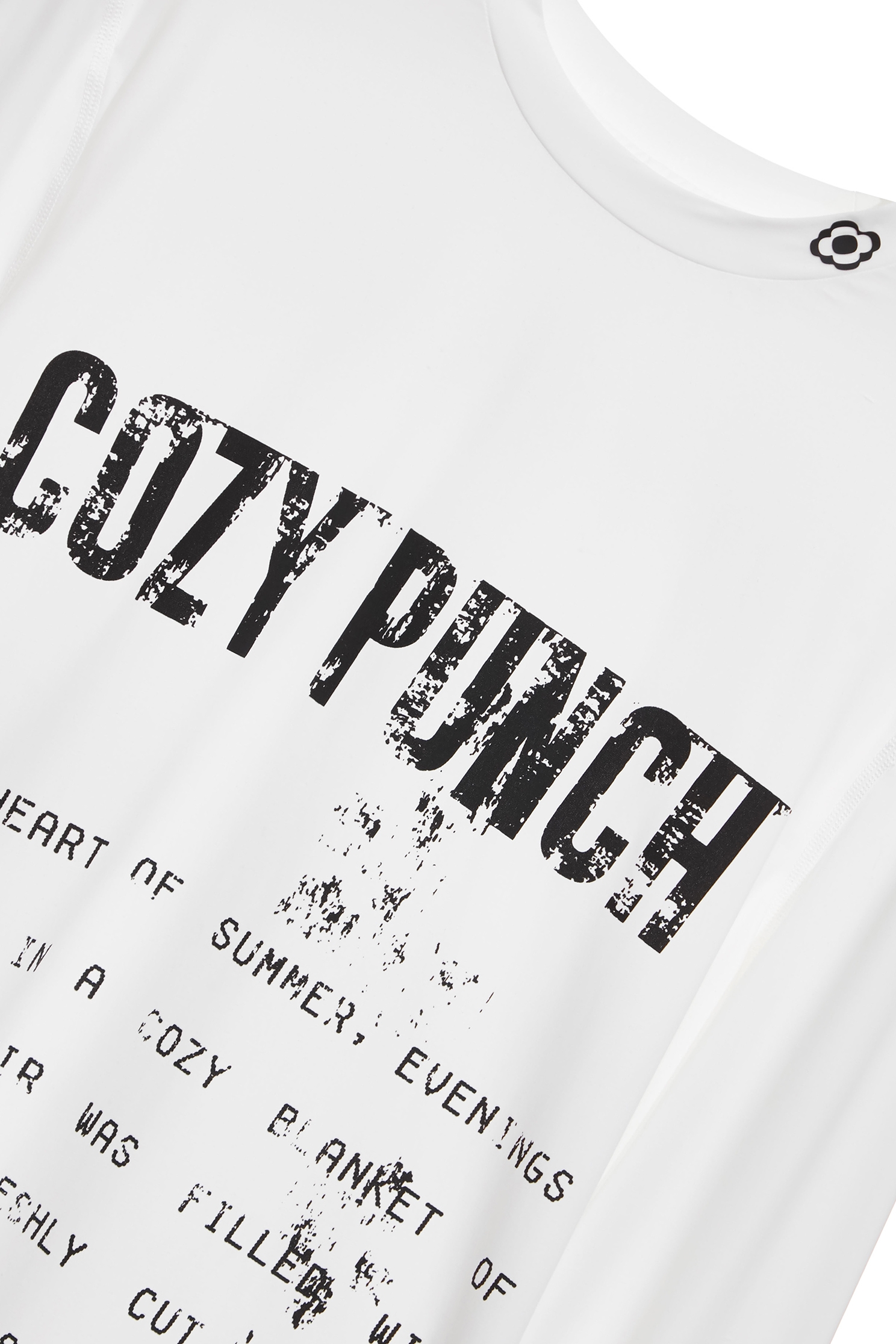 Distressed print style sunscreen topDistressed print style sunscreen top,COZY PUNCH,T-shirts,Tops,Under shirts,Season (SS) Look