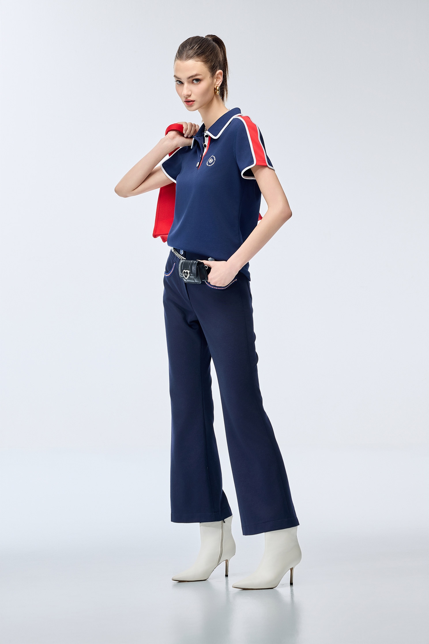 Ocean Cave Color Contrast Golf TopOcean Cave Color Contrast Golf Top,COZY PUNCH,Tops,Season (SS) Look,Short sleeve tops