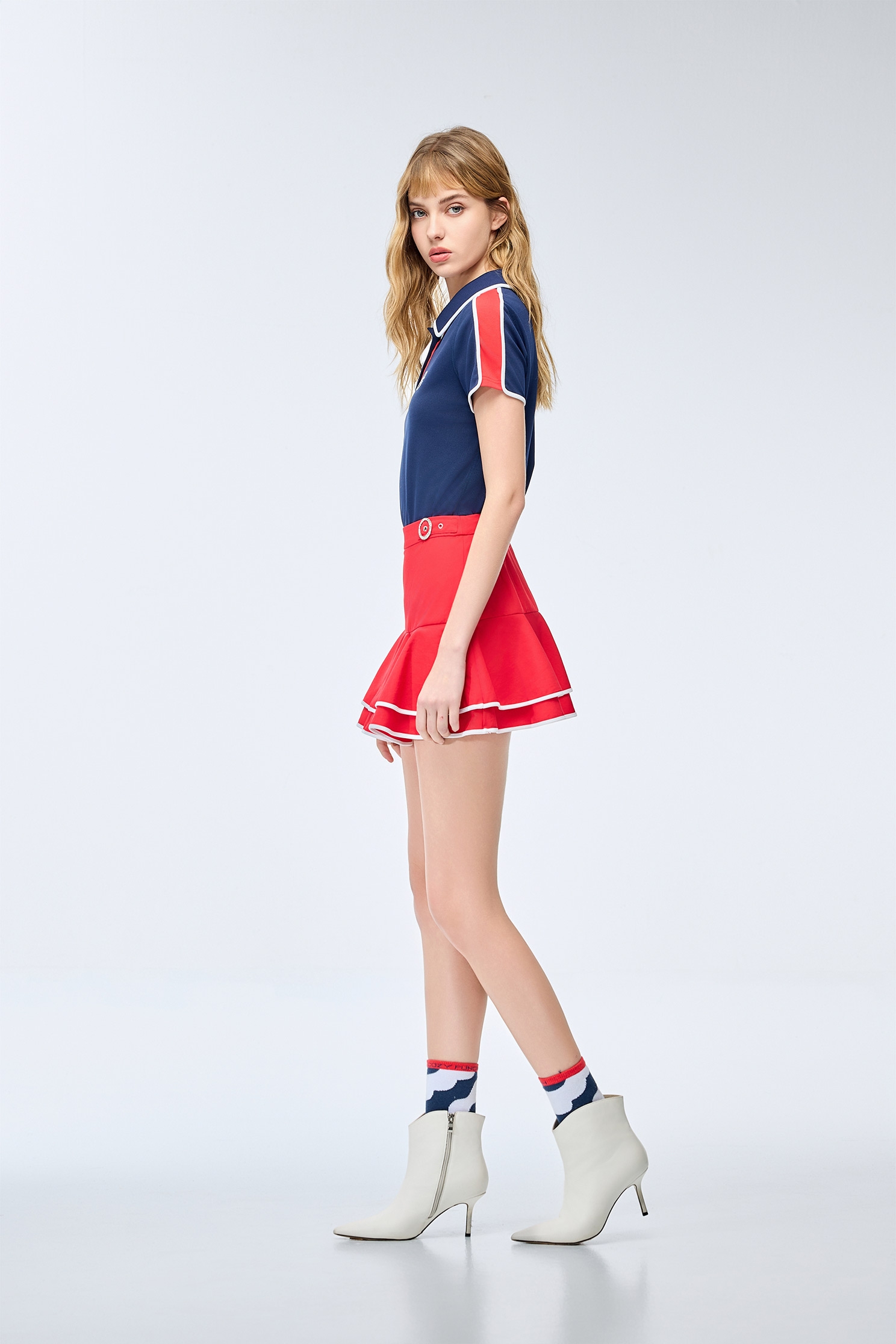 Ocean Cave Color Contrast Golf TopOcean Cave Color Contrast Golf Top,COZY PUNCH,Tops,Season (SS) Look,Short sleeve tops