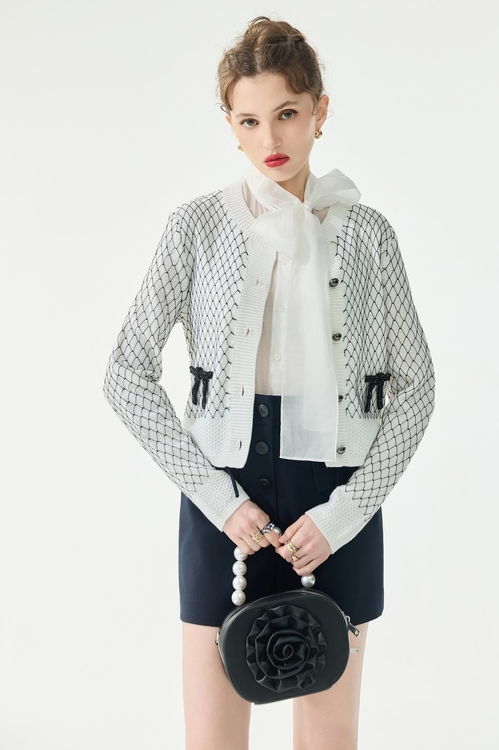 Hand Crochet Diamond Patern Knit Cardigan,,Hand Crochet Diamond Patern Knit Cardigan,sleeveless tops,Tops,Season (SS) Look,sleeveless tops,bows,Knitted,Knitted tops,Jackets,Outerwear,Season (SS) Look,Plaid,bows,Knitted,Knitted coats