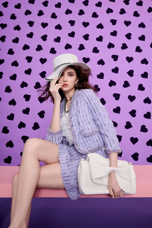 3-D Mesh Floral Purple Jacket,Stripe