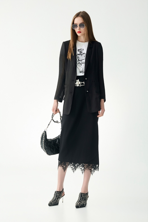 Mid Length Patch Pocket Blazer,Outerwear