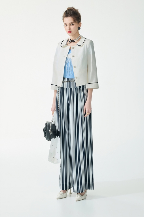 Anchor Motif White Jacket,Outerwear