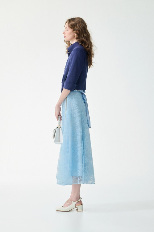 3-D Floral Pocket Detail Jacket,,3-D Floral Pocket Detail Jacket,Jackets,Outerwear,Season (SS) Look,Stripe,White outerwear,Knitted,Knitted coats,Jackets,Outerwear,Season (SS) Look
