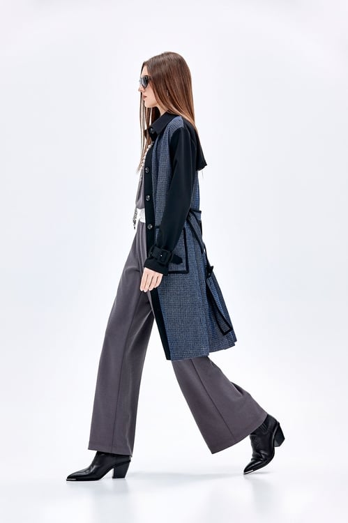 Contrast Detail Trench Coat,Trench coats