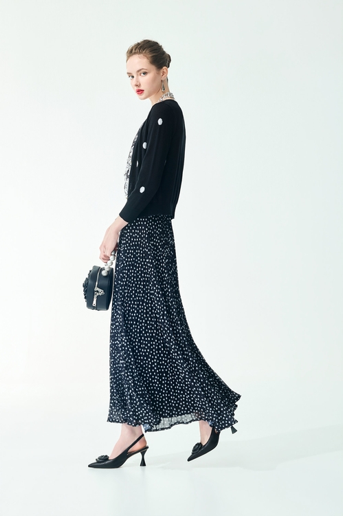 Polka Dot Knit Cardigan,,Polka Dot Knit Cardigan,Jackets,Outerwear,Season (SS) Look,dotcollection,pearl,Knitted,Knitted coats