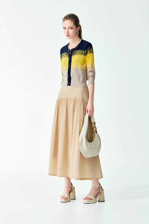 Colour Block Knit Cardigan,Outerwear