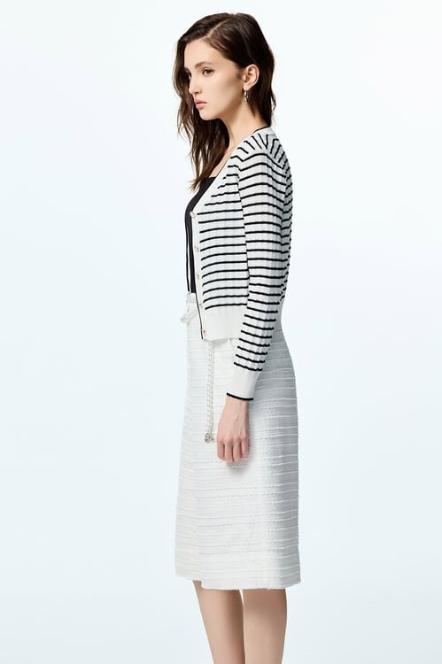 Stripe Printed Knit Cardigan,Knitted coats