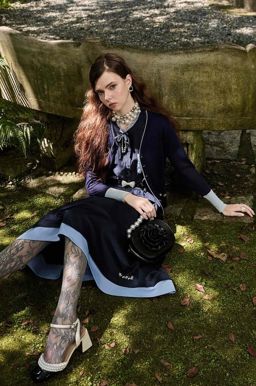 Contrast Sleeve Cuff Navy Cardigan,Knitted coats