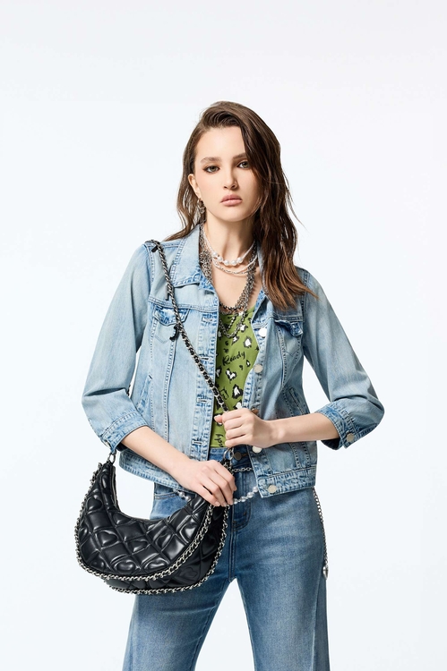 Button Front Crop Denim Jacket,Denim Jackets