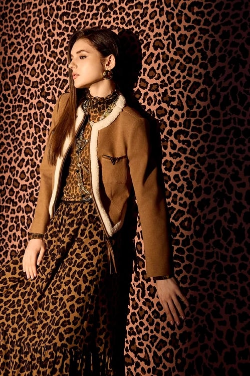 PU Jacket With Faux Fur Trim Detail,Jackets