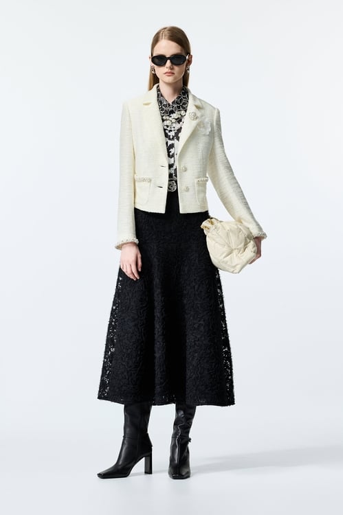 Off White Tweed Blazer,Jackets