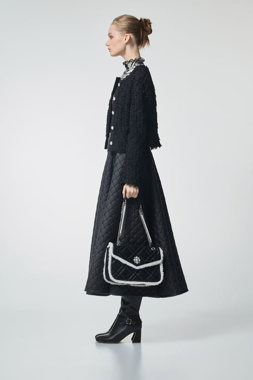 Textured Crop Black Jacket,Office Looks