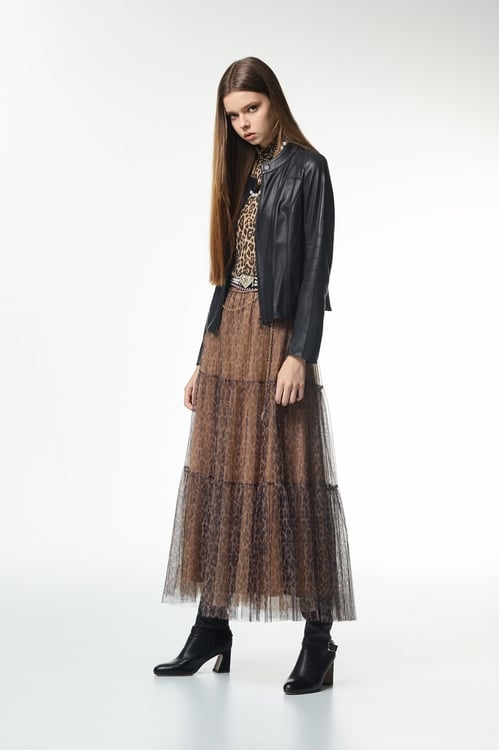 Front Zip Leather Jacket,Outerwear