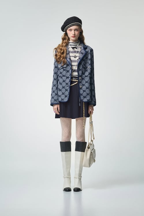 Embroidery Bow Detail Blazer,bows