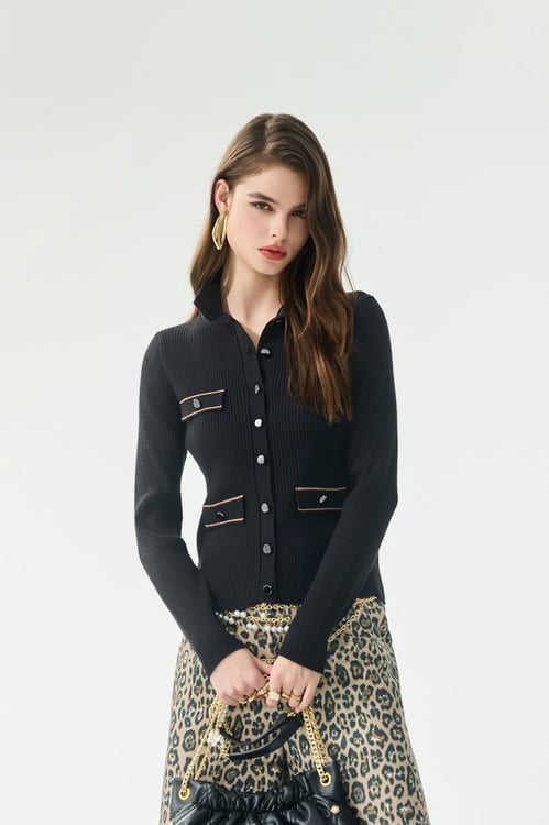 Turtleneck Knit Caramel Cardigan,Knitted coats