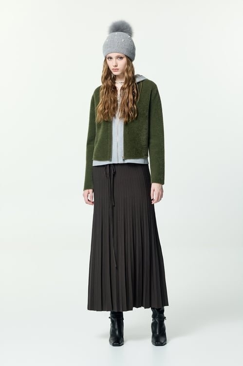 Fake Two Piece Faux Fur Jacket,Knitted coats