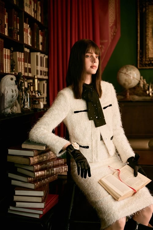 Contrast Black Bow Fringe Jacket,,Contrast Black Bow Fringe Jacket,Jackets,Outerwear,Season (SS) Look,White outerwear,bows