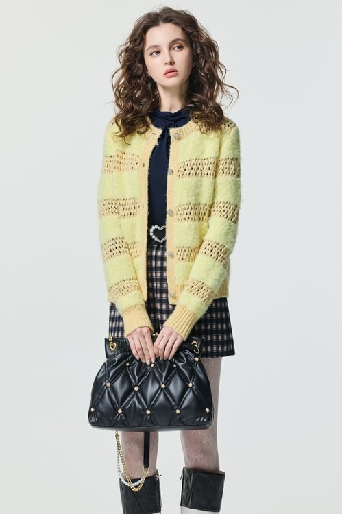 Hollow Out Knit Cardigan,Knitted coats