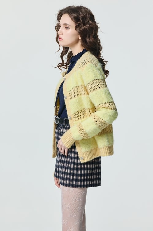 Hollow Out Knit Cardigan,Knitted coats