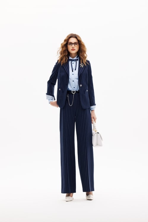 Pinstripe Navy Blazer,Jackets