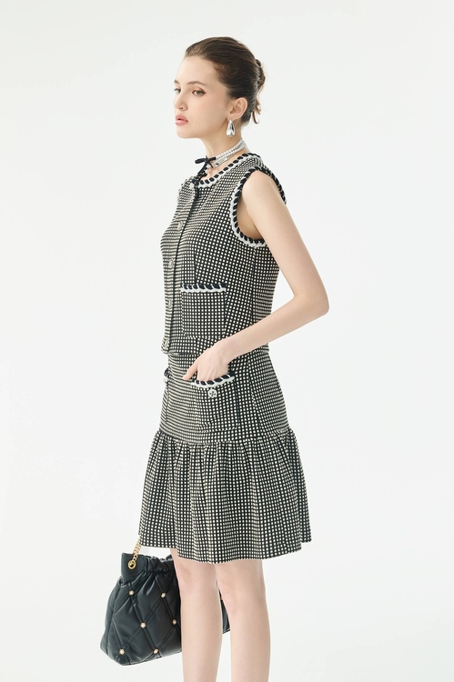 Patch Pocket Plaid Skirt,,Patch Pocket Plaid Skirt,Season (SS) Look,pearl,Midi skirts,Tops,Under shirts,Season (SS) Look,Knitted,Chiffon,black tops,Season (SS) Look,pearl,Mini skirts