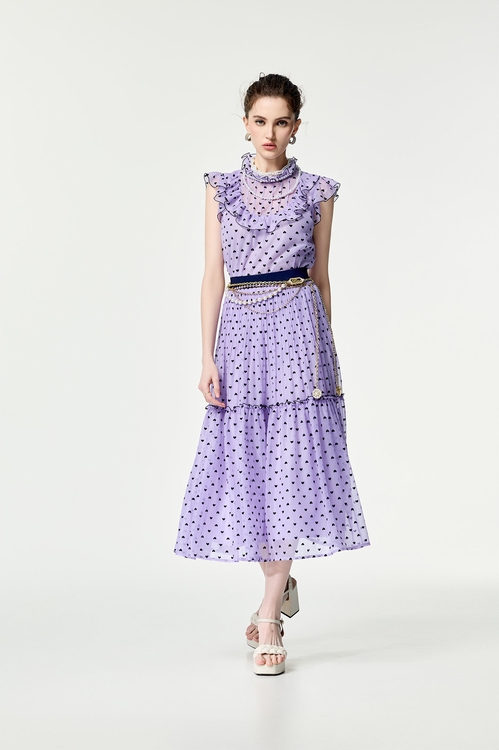 Heart Print Maxi skirt,Layered skirts