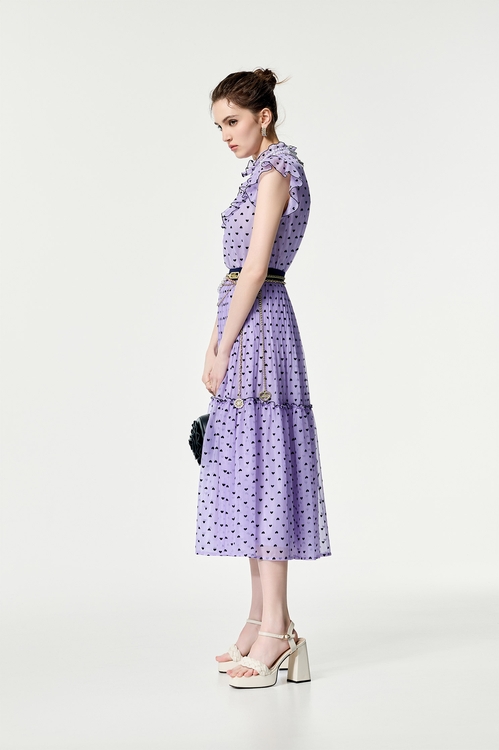 Heart Print Maxi skirt,Layered skirts